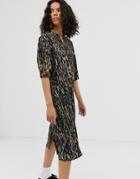 Weekday Forest Print Midi Shirt Dress In Multi