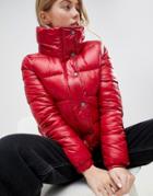 Jdy Roona Quilted High Neck Jacket - Red