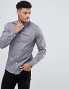 Asos Design Slim Shirt In Gray - Gray