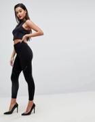 Asos Tailored Ponte Zip And Seam Detail Pants-black