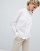 Y.a.s High Neck Smock Detail Shirt - White