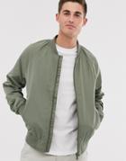 Esprit Khaki Nylon Bomber-green