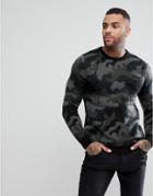 Pull & Bear Sweater In Camouflage - Gray