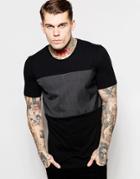 Religion T-shirt With Woven Panel - Black