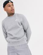 Nike Club Crew Neck Sweat In Gray-grey