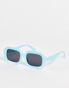 Topshop Square Sunglasses In Blue