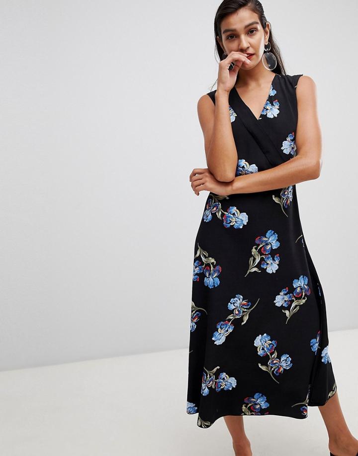 Sportmax Code Midaxi Dress In Floral Print - Black