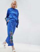 Asos Joggers With Dragon Embroidery Co-ord - Blue