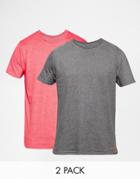 Brave Soul 2 Pack T-shirt - Red