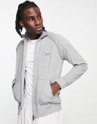 Boss Bodywear Zip Through Funnel Neck Lounge Sweatshirt In Gray