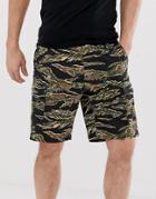 Obey Recon Cargo Short In Tiger Camo-green