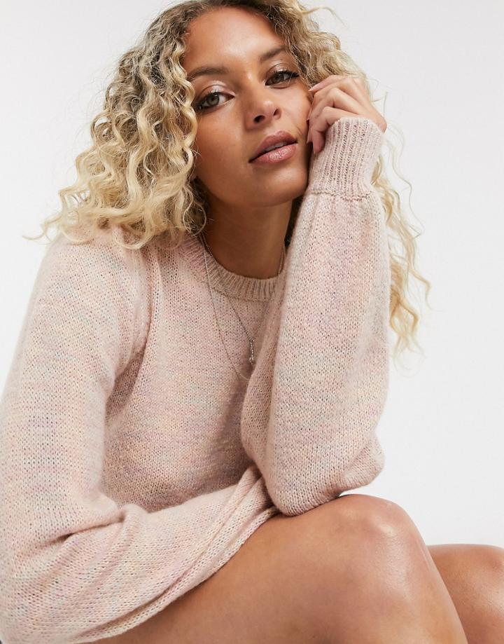 Vila Textured Sweater In Pink