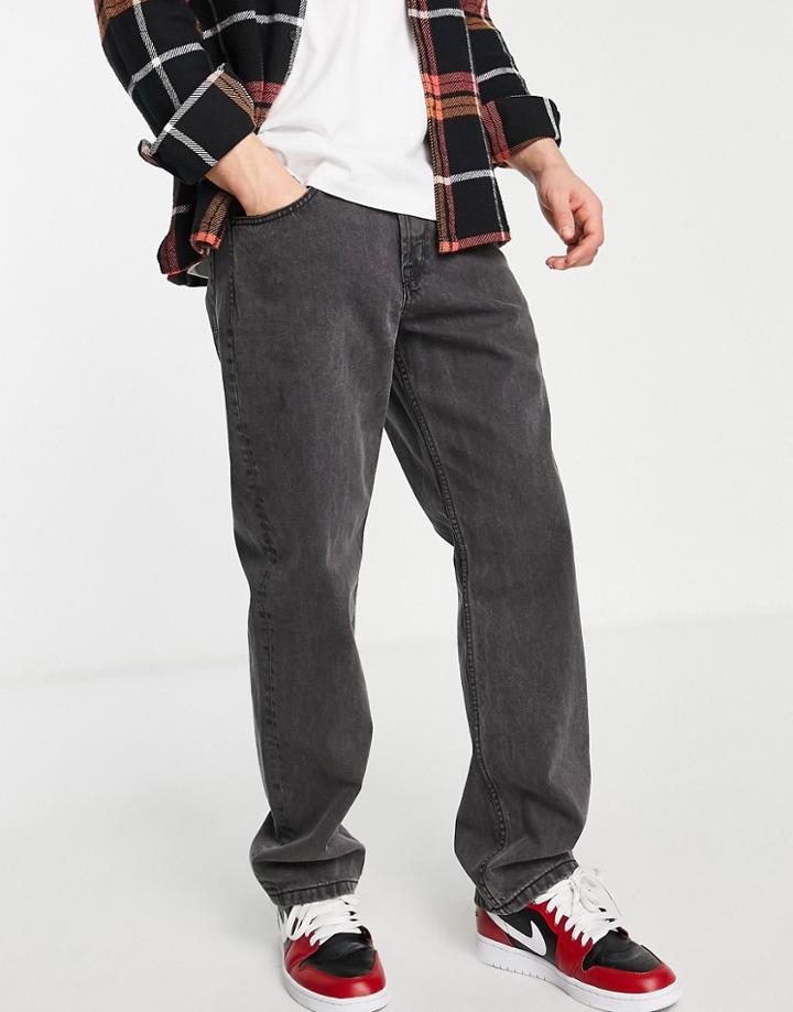 Only & Sons Edge Loose Fit Jeans In Dark Gray Wash