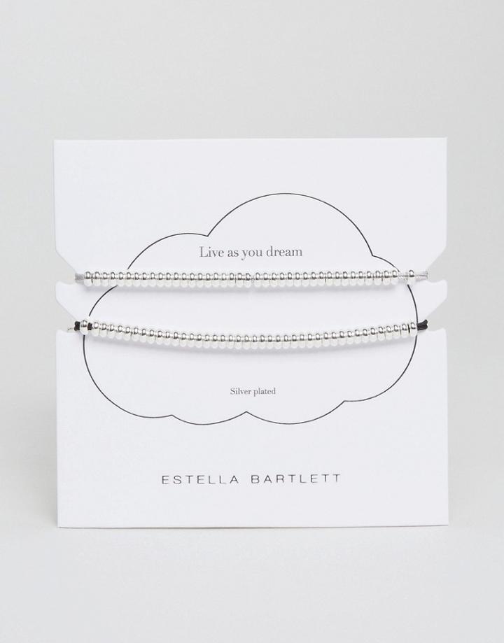Estella Bartlett Bex Silver Plated Live As You Dream Bracelet - Silver