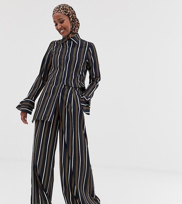 Verona Wide Leg Pants Two-piece In Multi Stripe - Multi