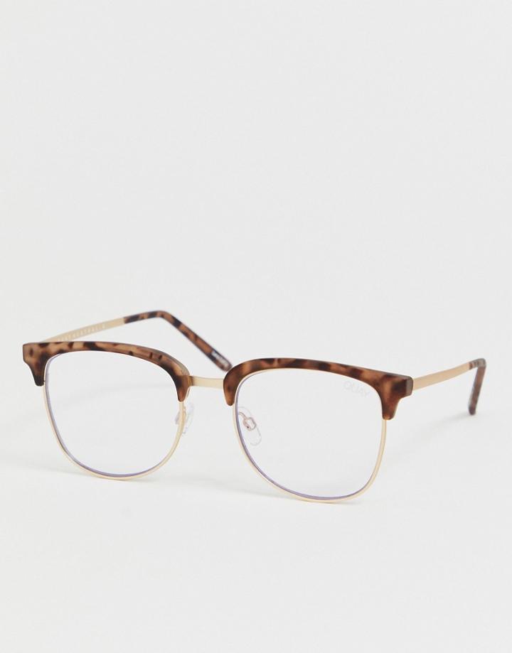 Quay Australia Evasive Square Sunglasses In Tort - Brown