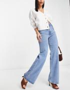& Other Stories Treasure Organic Cotton High Waist Wide Leg Jeans In Fresh Blue