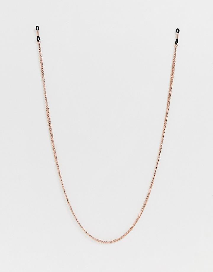 Asos Design Sunglasses Chain In Rose Gold Tone - Pink