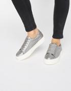 Miss Kg Metallic Flatform Sneakers - Silver