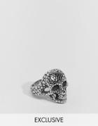 Reclaimed Vintage Skull Ring - Silver