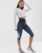 Asos 4505 Crop Legging In Dip Dye-black