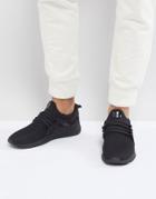 Certified London Knitted Sneakers In All Black - Black