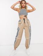 Asos Design Mixed Check Pant In Shell Fabric Two-piece-multi