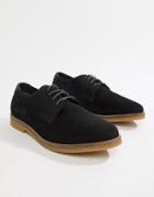 Silver Street Faux Suede Lace Up Shoes In Black - Navy