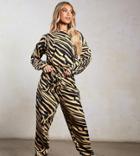 South Beach X Joanna Chimonides Oversized Sweatpants In Zebra Print-multi