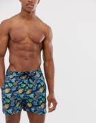 Another Influence Fern Print Swim Shorts-black