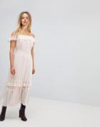 Vero Moda Ruffle Maxi Dress-cream