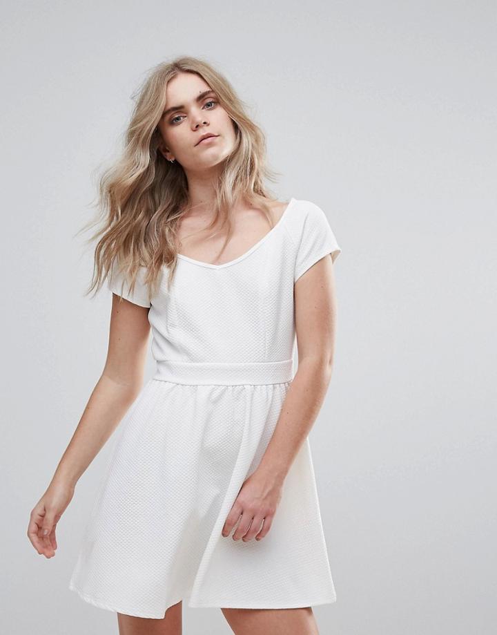 Madam Rage Textured Skater Dress - White