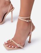 Ego Party Minimal Heel Sandals In Beige-neutral