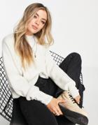 Topshop Knit Casual Crew Neck Sweater In Ecru-white