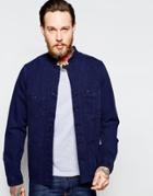 Lee Overshirt Jacket Collarless Indigo - Blue Dub