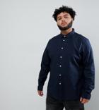 Asos Design Plus Regular Fit Shirt In Navy