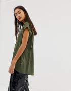 Noisy May Wide Neck T-shirt-green