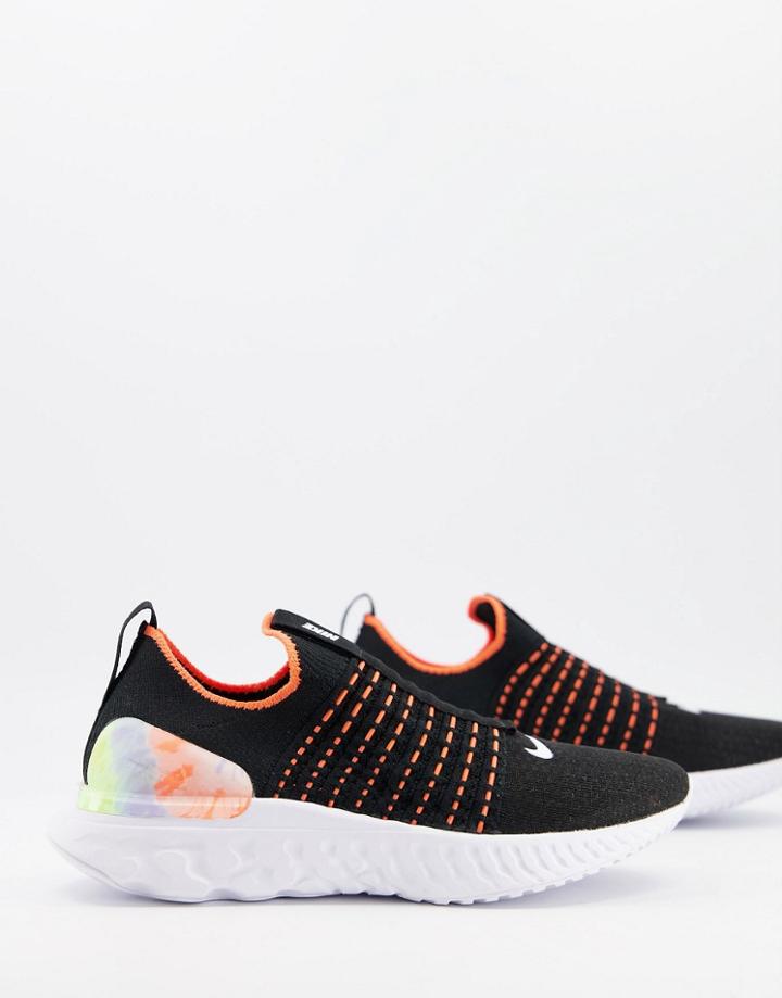 Nike Running React Phantom Flyknit 2 Sneakers In Black