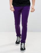 Asos Super Skinny Chinos In Purple - Purple