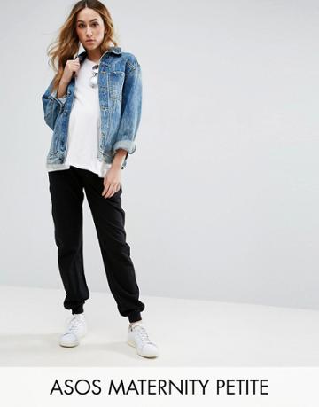 Asos Maternity Petite Basic Joggers With Tie - Black