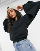 Ugg Brook Balloon Sleeve Crewneck Sweater In Black