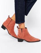 Asos Ava Suede Pointed Chelsea Boots - Blush Pink