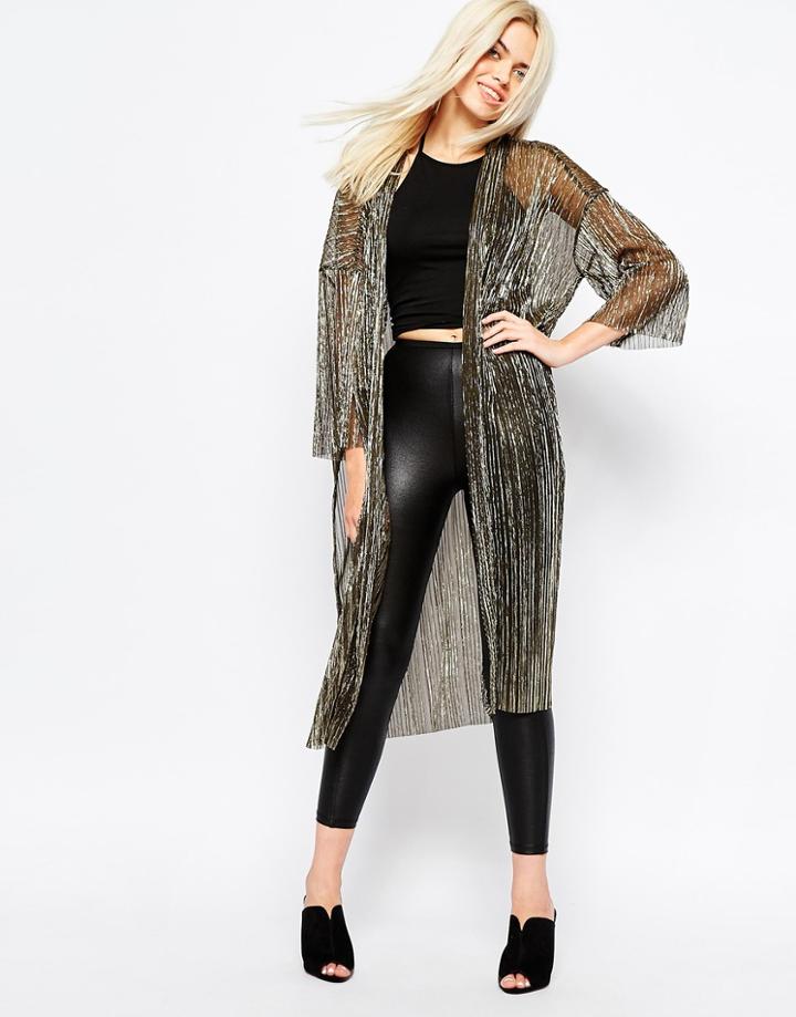 Monki Glitter Kimono - Yellow