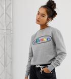 Ellesse Relaxed Sweatshirt With Rainbow Front Logo Exclusive To Asos - Gray
