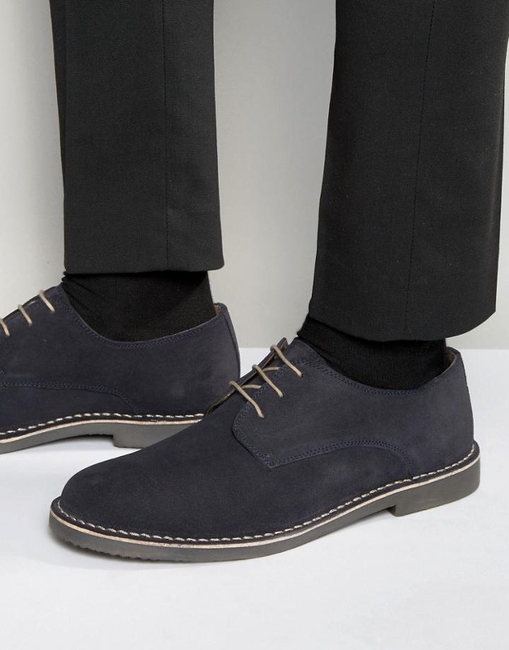 Dead Vintage Desert Shoes Navy Suede - Blue