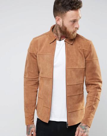 Nudie Criss Suede Patched Jacket - Tan