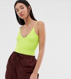 Collusion Cami Body In Washed Neon-green