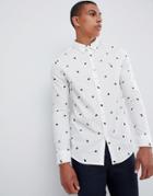 Farah Jasmine Printed Shirt In Off White - White