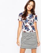 New Look Floral Printed T-shirt - White