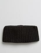 Asos Knitted Headband In Black - Black